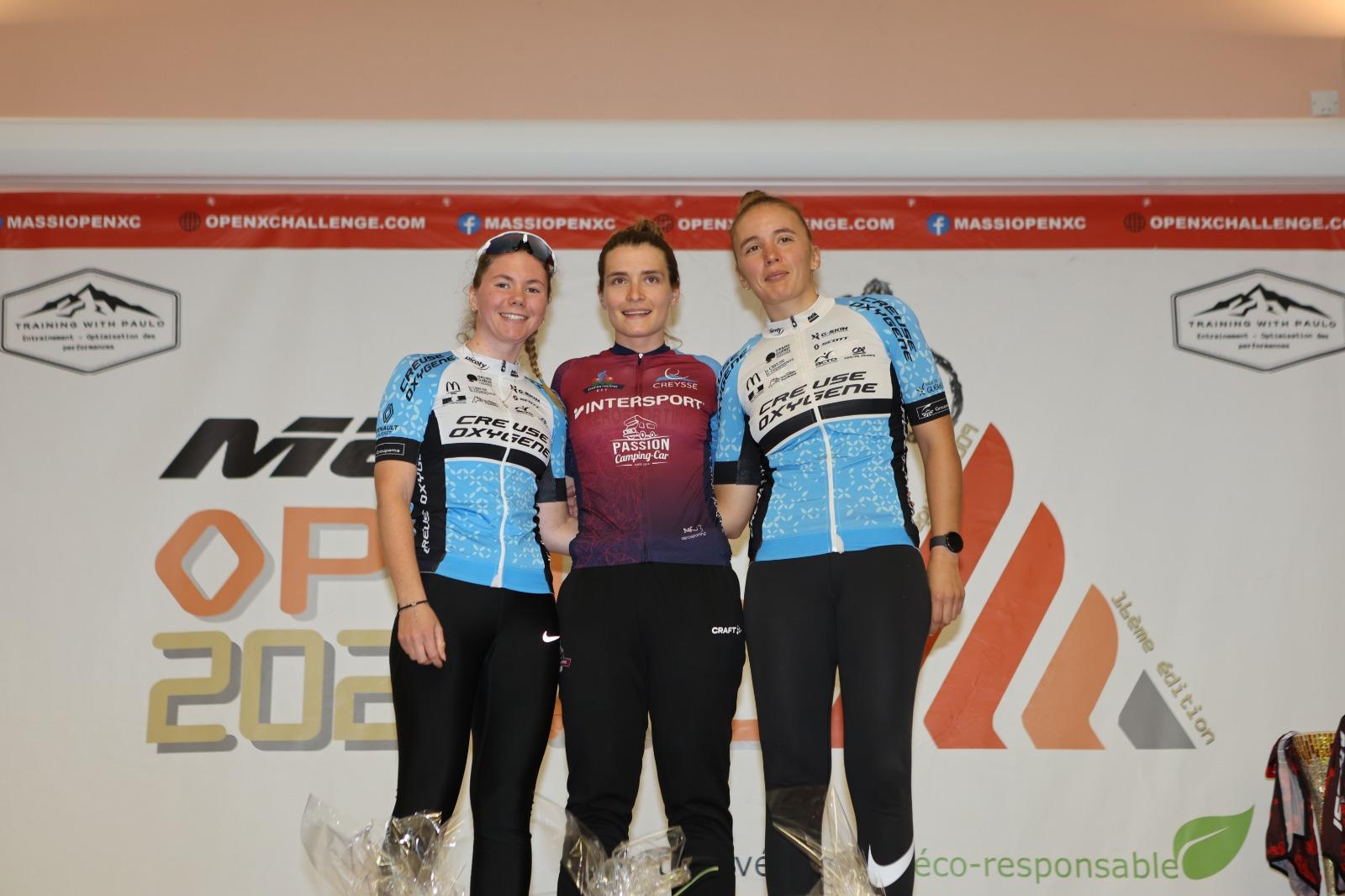 Le podium des seniors dames de la manche de Montagrier